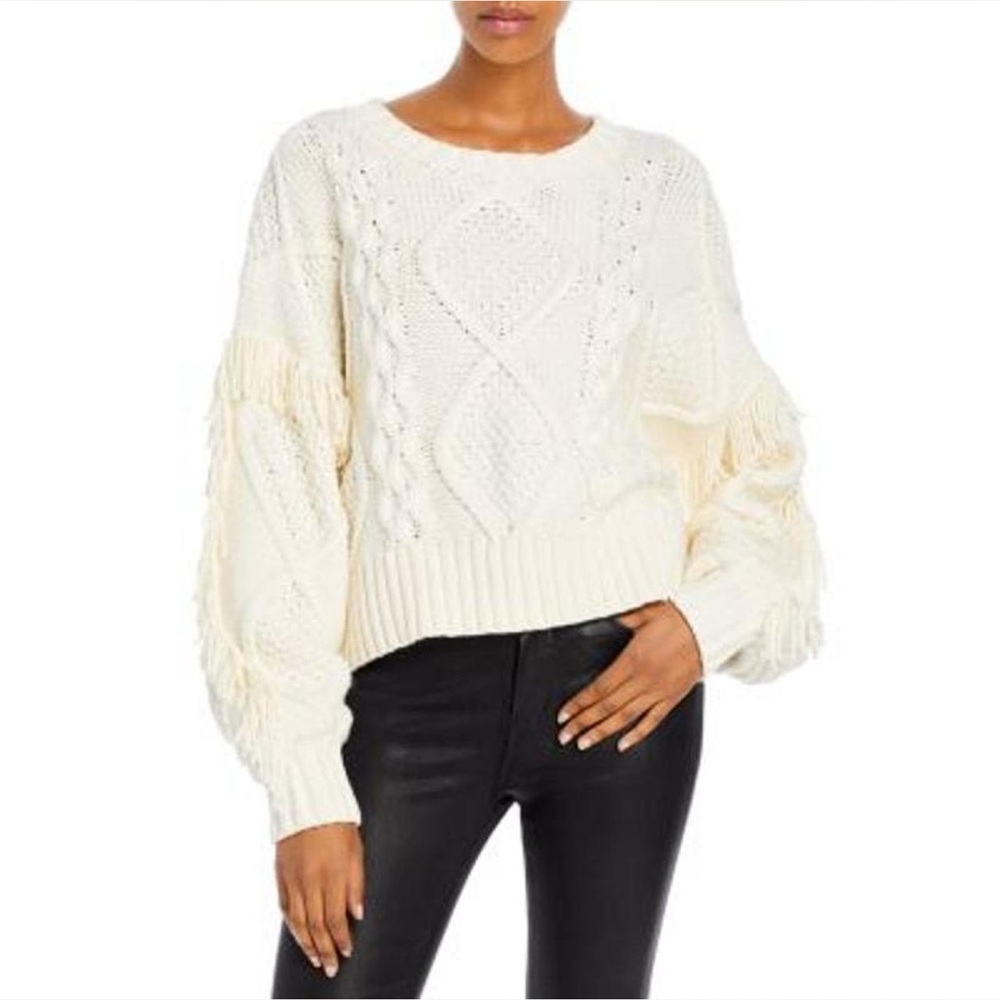 Line & Dot Ivory Cable Knit Sweater